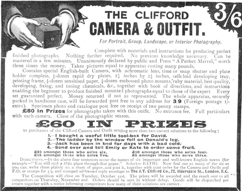 Advert for Clifford camera