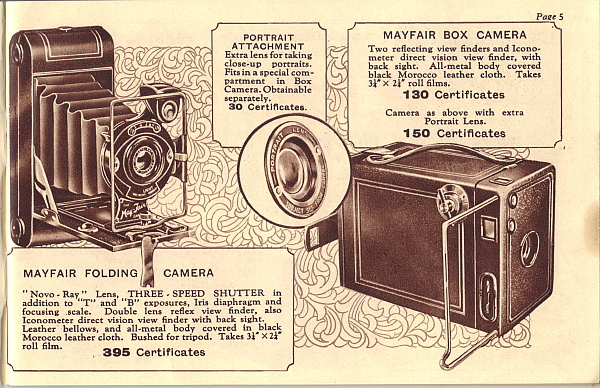 Image of Ardath Reminder Catalog 391 showing May Fair cameras