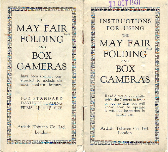 May Fair camera instruction booklet