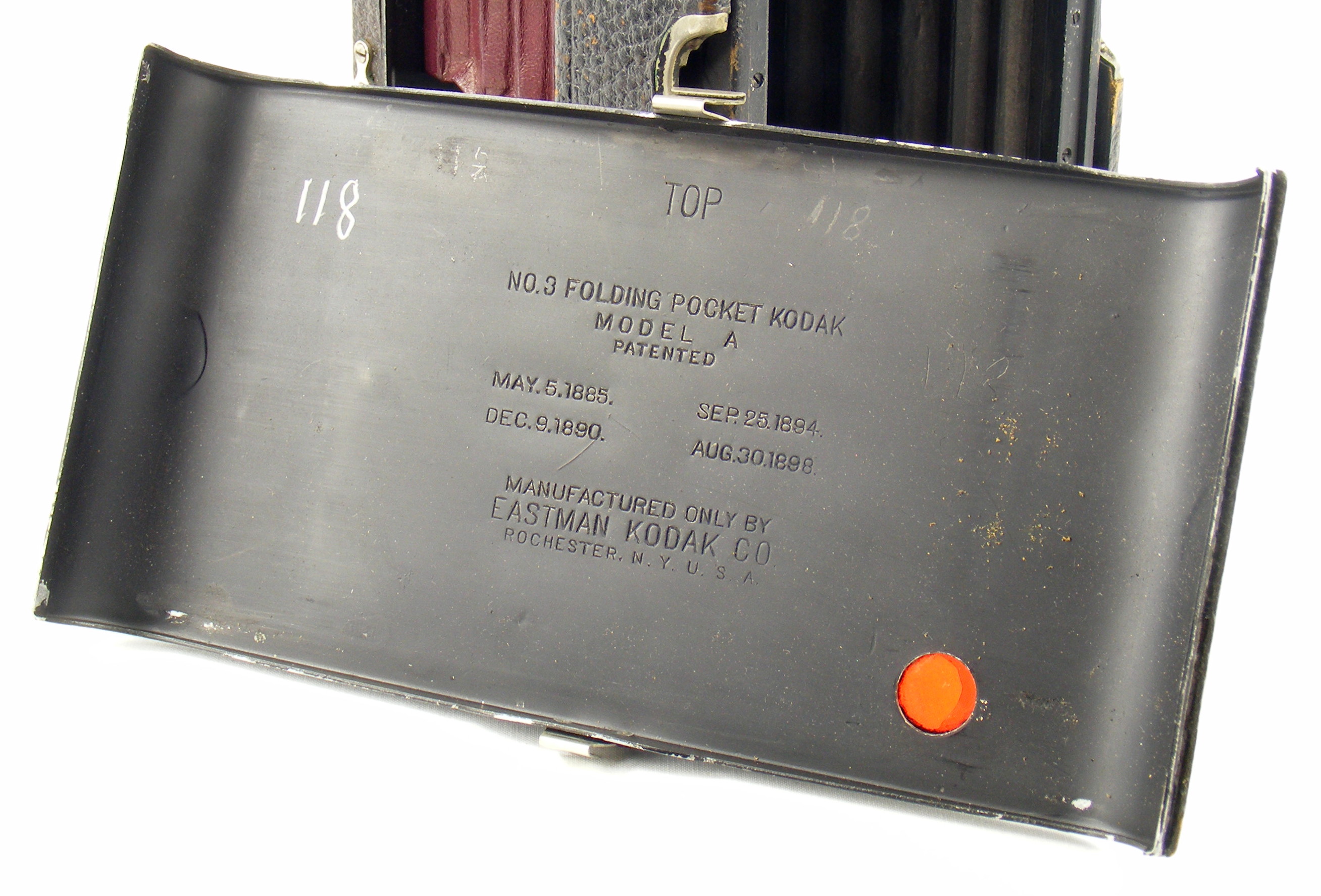 Image of No 3 Folding Pocket Kodak (rear panel)